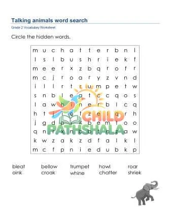 Preview of Talking Animals Word Search Lowercase