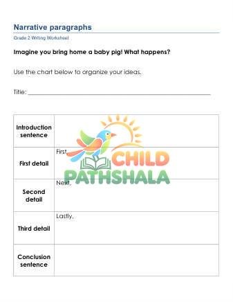 Narrative Paragraph Writing Worksheet for Grade 2