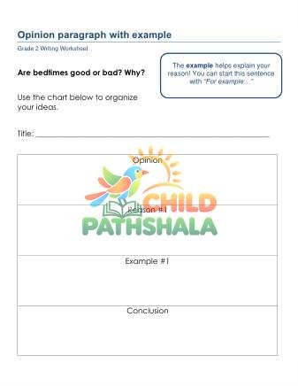 Opinion Paragraph With Example Worksheet for Grade 2