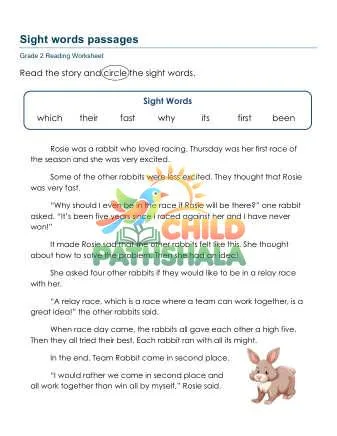 Preview of Sight Word Paragraphs Jjc