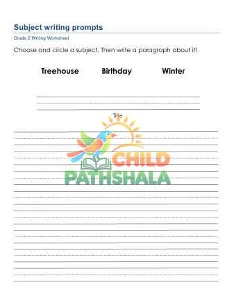 Preview of Subject Writing Prompts Fdw