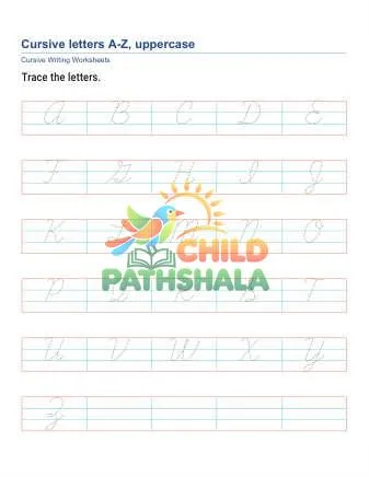Preview of Trace Cursive Letters A Z Uppercase