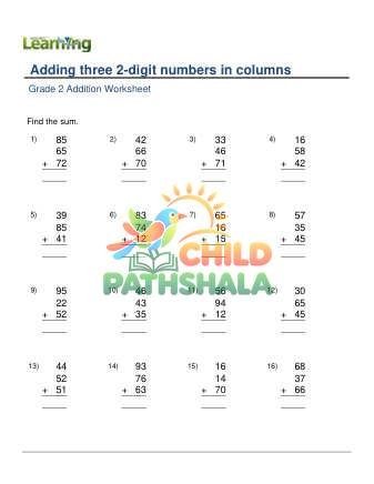 Add 3 2 Digit Numbers In Columns A