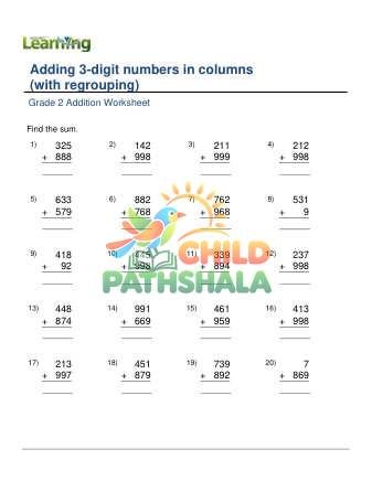 Add 3 Digit Numbers In Columns With Regrouping B