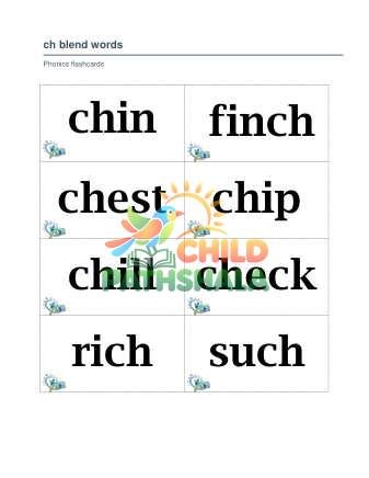 Preview of Phonics Flashcards B