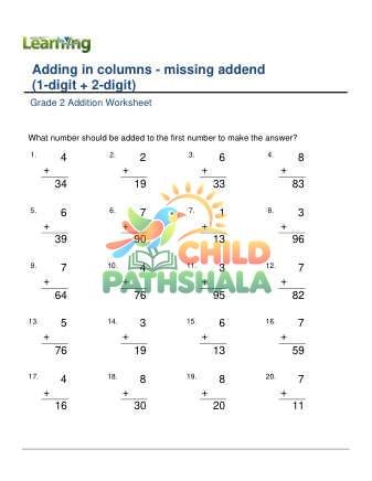 Add In Columns Missing Addend B