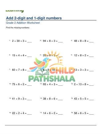 Adding 2 Digit Plus Two 1 Digit A