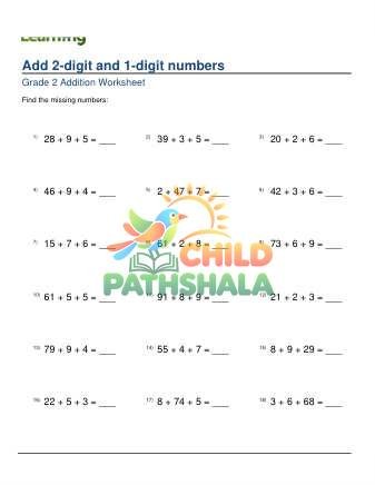 Adding 2 Digit Plus Two 1 Digit B