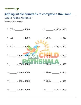 Preview of Adding Complete Whole Thousand