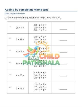 Addition By Completing Whole Tens C