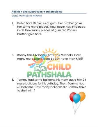 Mixed Addition And Subtraction Word Problems C