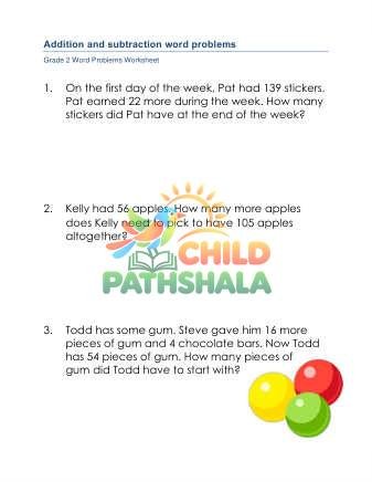 Preview of Mixed Addition And Subtraction Word Problems F