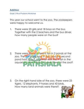 Word Problems Addition D
