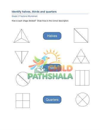 Preview of Fractions Halves Quarters B