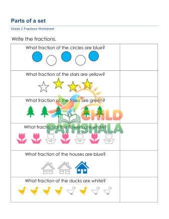 Fractions Parts Of Set B Worksheet for Grade 2