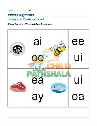 Vowel Digraphs 4 Worksheet for Grade 1