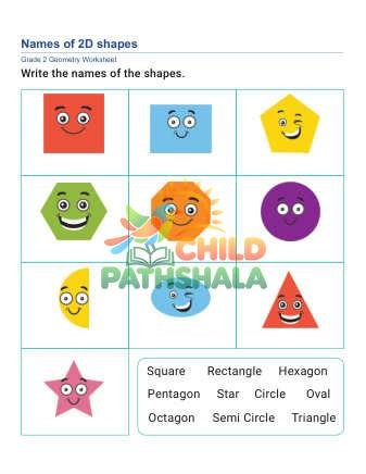 Geometry Identify 2d Shapes C Worksheet for Grade 2