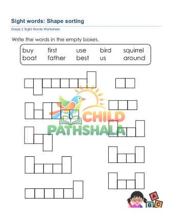 Preview of Sight Word Shapes Zpe