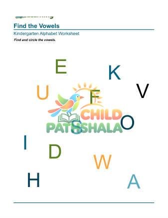 Vowels Identify 1 Worksheet for Grade 1