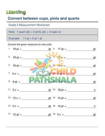 Preview of Convert Cups Pints Quarts Hard F