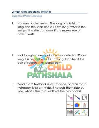 Preview of Length Word Problems Metric B