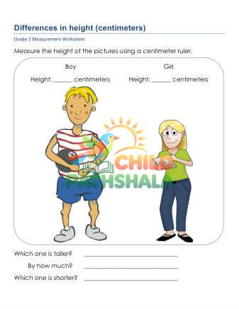 Preview of Measurement Length Differences Cm A