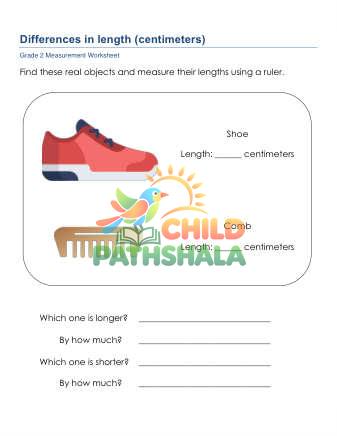 Preview of Measurement Length Differences Cm D