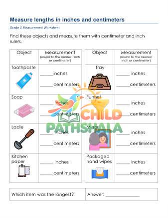 Preview of Measurement Length Inches Cm D