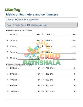Metric Units Length Cm M D