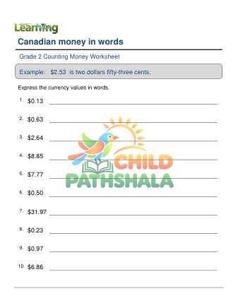 Canadian Money In Words B