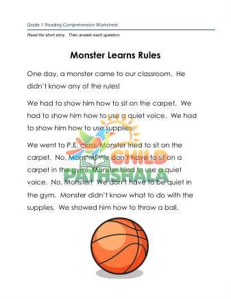 Preview of 1 Reading Monster Learns Rules
