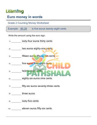 Preview of Euro Money In Words F