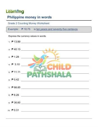 Preview of Filipino Money In Words