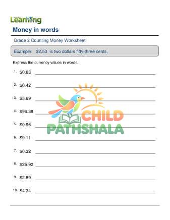 Preview of Money In Words C