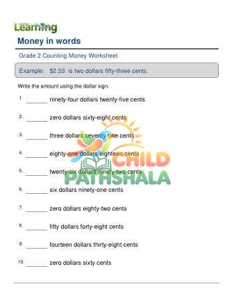 Preview of Money Words To Numbers E