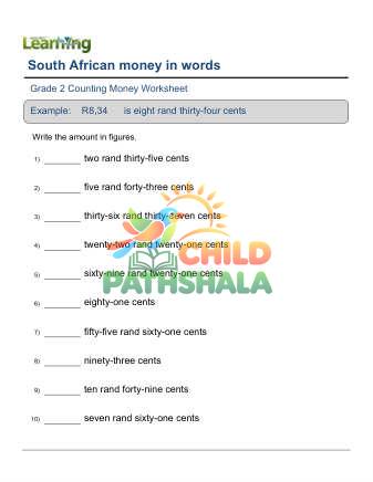 Preview of South African Money In Words F