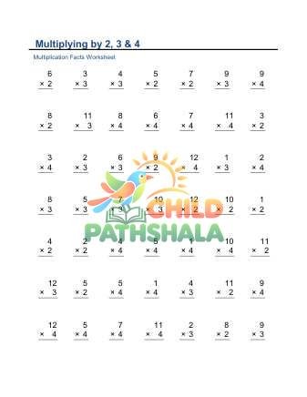 2 3 4 Times Tables B