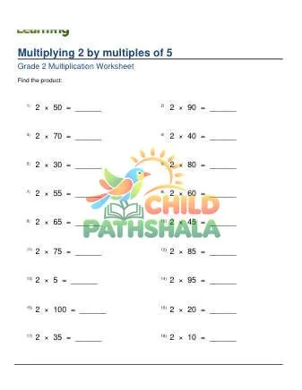 Preview of Multiply 2 Times Multiples Five