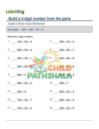 Preview of 3 Digit Number From Parts E