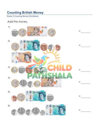 Preview of Counting British Pounds Pennies F