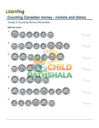 Counting Money Canadian Nickels Dimes A