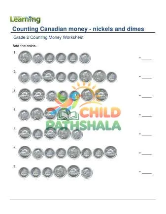 Preview of Counting Money Canadian Nickels Dimes