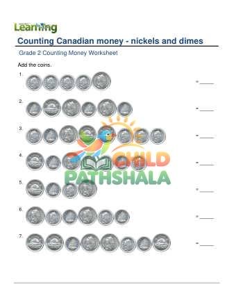 Counting Money Canadian Nickels Dimes C