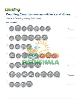 Counting Money Canadian Nickels Dimes D
