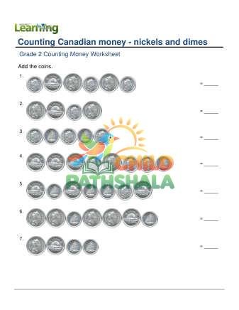Counting Money Canadian Nickels Dimes E