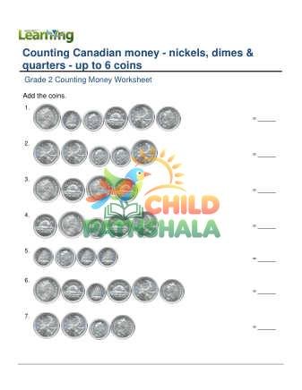 Counting Money Canadian Nickels Dimes Quarters D