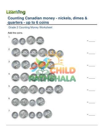 Counting Money Canadian Nickels Dimes Quarters E