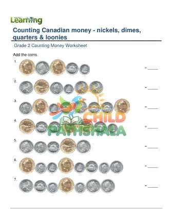 Preview of Counting Money Canadian Nickels Dimes Quarters Loonies