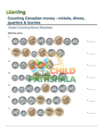 Preview of Counting Money Canadian Nickels Dimes Quarters Loonies F