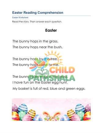 Preview of Easter Reading Comprehension A